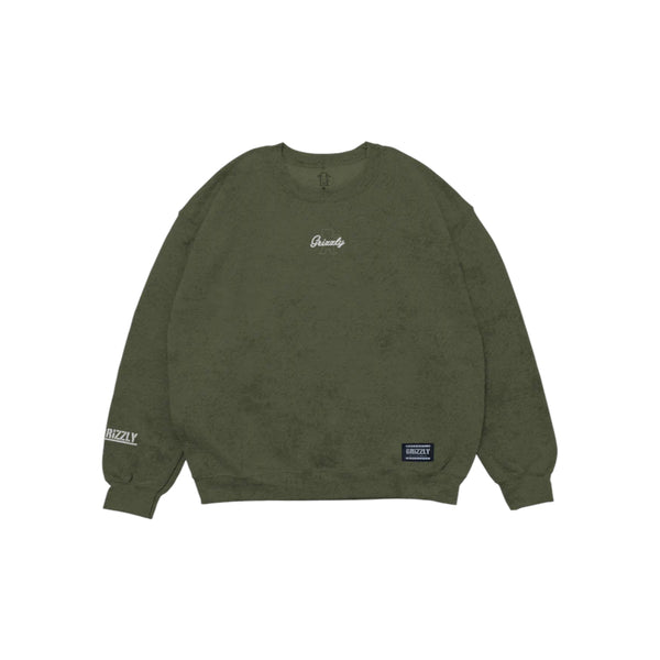 Moletom Grizzly Script Outline Bear Crew Neck – Grizzly Skate