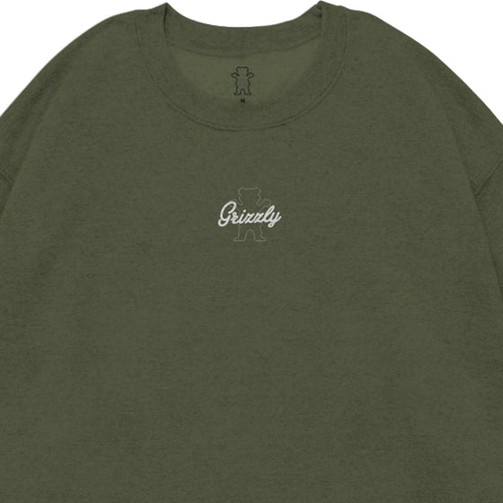 Moletom Grizzly Script Outline Bear Crew Neck